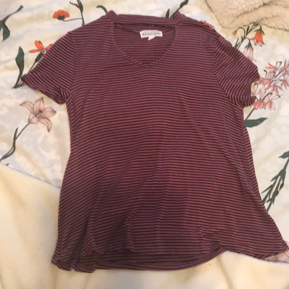 Black and Pinkish Maroon Tee